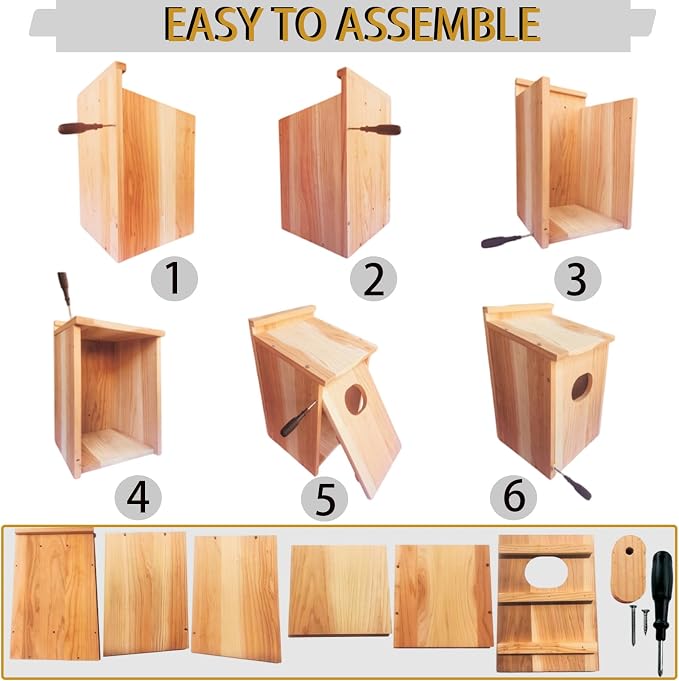 Wooden Duck Nesting Box, Wood Duck House for Outdoor Tree Mounting, 10x10x17 Inch with 4 Inch Entry Hole