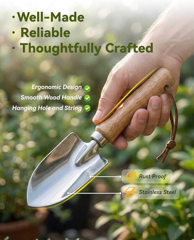 Indoor Gardening Tools, 19-Piece Small Garden Tools Set, Gardening Gifts for Women, Mini Garden Tools House Plant Starter Tool Set, Stainless Steel Gardening Tools, Accessories for Indoor Gardening