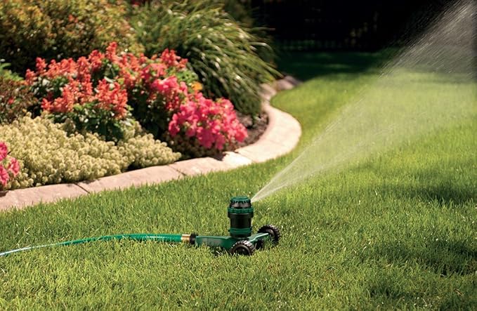 Orbit 58572N H2O-Six Gear-Drive Sprinkler on Plastic Wheel Base