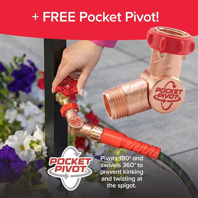 Pocket Hose Ballistic Double UV Edition 25 FT Expandable Garden Hose w/Pocket Pivot Swivel Connector, Anti-Burst Sleeve Reinforced w/Bulletproof Fiber, Lightweight, No-Kink, Compact, AS SEEN ON TV