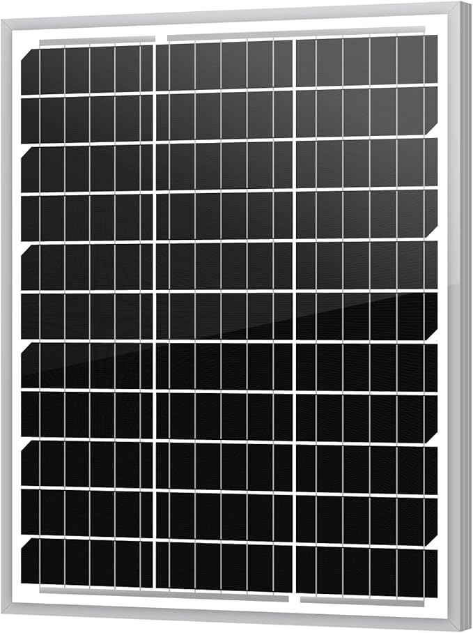 Newpowa 20W 12V Solar Panel Monocrystalline PV Module Designed for 12V Off Grid System RV, Boat, Camper, Trailer, Gate Opener