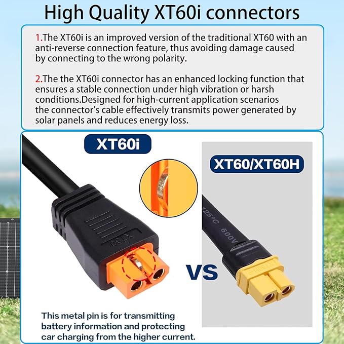 10Ft XT60i Car Charging Cable for EF ECOFLOW River Delta 3 2 Pro Max Plus Anker SOLIX Series DJI Power 1000 500 BLUETTI AC70 AC50B EB55 Allpowers & Many Portable Power Station with XT60/XT60i Plug