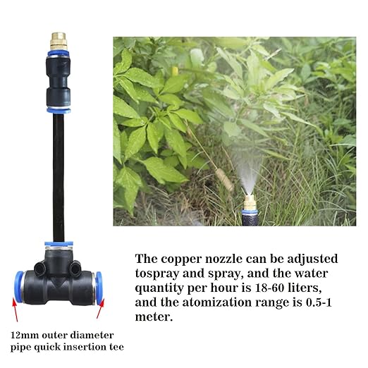 Update 98Ft Irrigation Copper Nozzle System, Automatic Irrigation System with Replaceable 360°Bendable Sprayer,atomizing Copper Nozzle for Watering System for Garden Plant Lawn Patio and Yard.(25)
