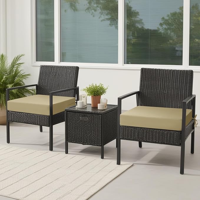 idee-home Outdoor Chair Cushions for Patio Furniture, Outdoor Seat Cushion | Waterproof Hampton Bay Deep Seat Replacement Couch Cushions for Garden Lawn Backyard Deck 24 x 26
