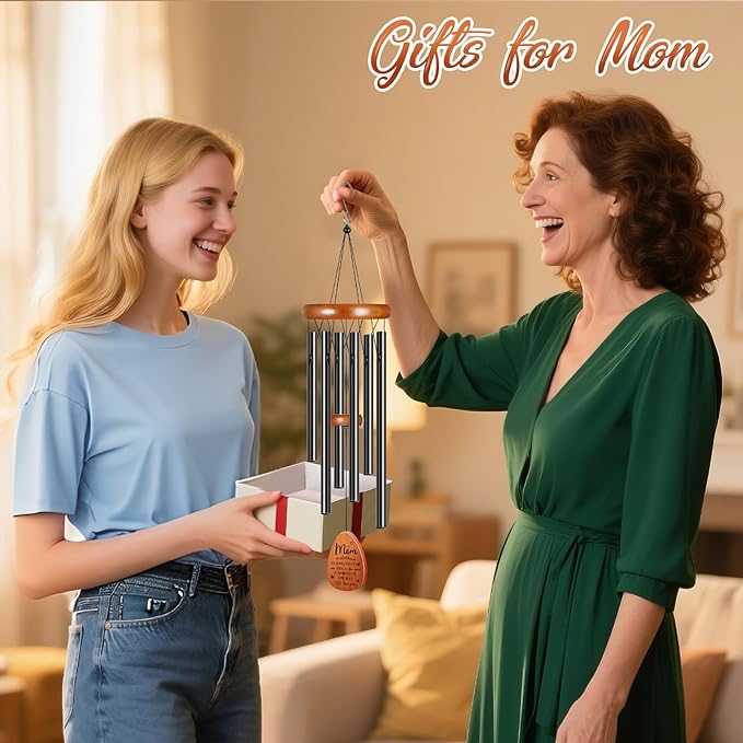 Gifts for Mom Grandma, Winzwon Wind Chimes for Outside, Mother Birthday Gifts from Daughter Son, Garden Patio Balcony Yard Decor, Christmas for Mom