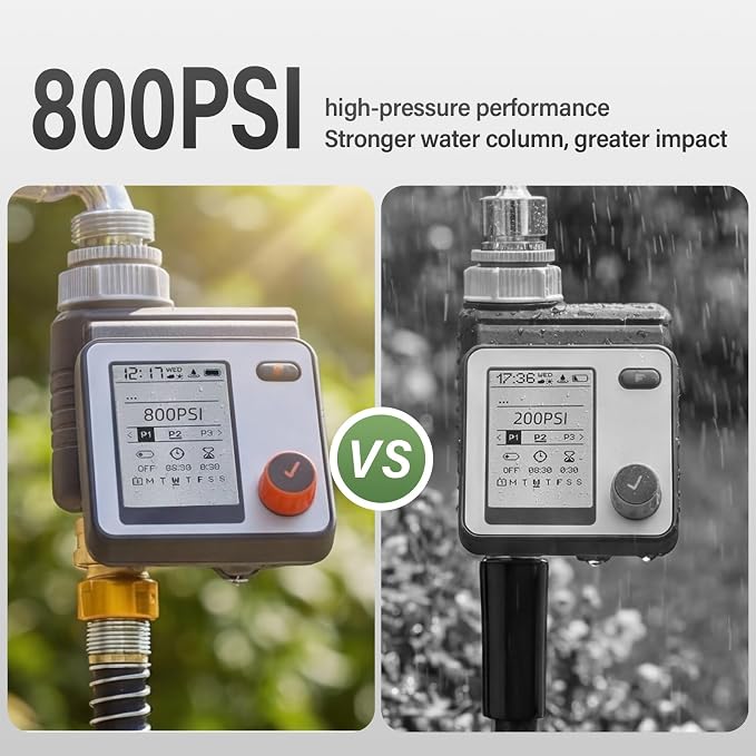 Garden Hose 5/8" x 100ft 4-Layer Heavy Duty Hose with 800 PSI Burst Pressure – Kink Resistant Flexible All-Weather Outdoor Hose for Yard Car Wash Pets Black