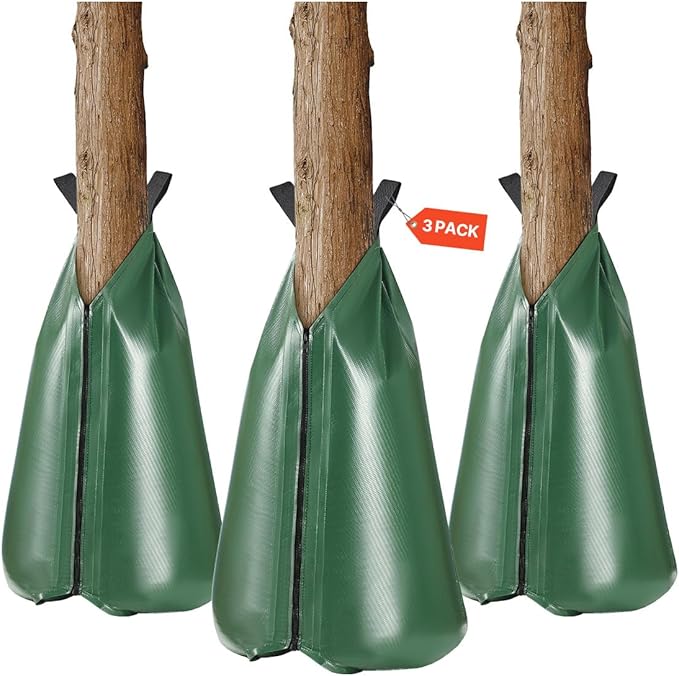VEVOR Tree Watering Bag Slow Release 3 Pack 20 Gallons, Water Bags for Trees, Refillable Tree Drip Irrigation Bags with Zipper, Durable Tree Watering System for Deep Root Targeting