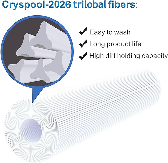 Cryspool® 06016 Filter Compatible with PWK30, C-6430, Watkins 31489, FC-3915, P/N0969601, 71825, 73178, 73250, 30 Sq. Ft Spa Filter Cartridge, 5 Pack