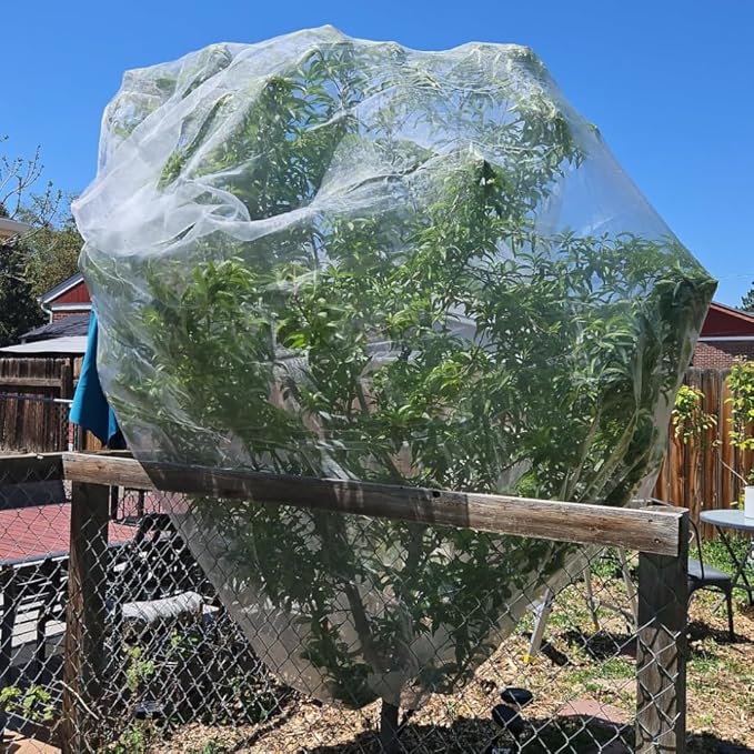 2Pack 13 x 13 FT Large Fruit Tree Netting Bags with Zippers and Drawstrings on Both Sides, Bird Netting for Apple Trees, Garden Netting Cover to Protect Plants from Pests, Deer, and Birds