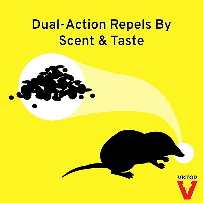 Victor Mole and Gopher Repellent - Repels Mole, Gopher, Vole, and Other Burrowing Animals - Repel Rodents Outdoors - M7002-2 - 10 lb Bag