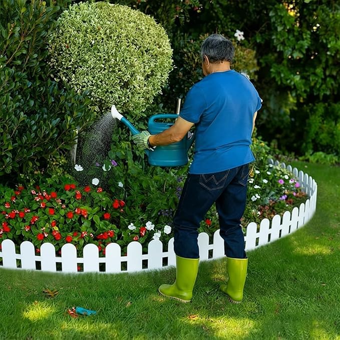 Garden Edging 66FT, 5.5IN Plastic Landscape Edging Border Kits Flexible Garden Borders, Tool-Free Lawn Edging Garden Fence with 100pcs Anchoring Stakes for Lawns, Yards, Flowerbeds, White