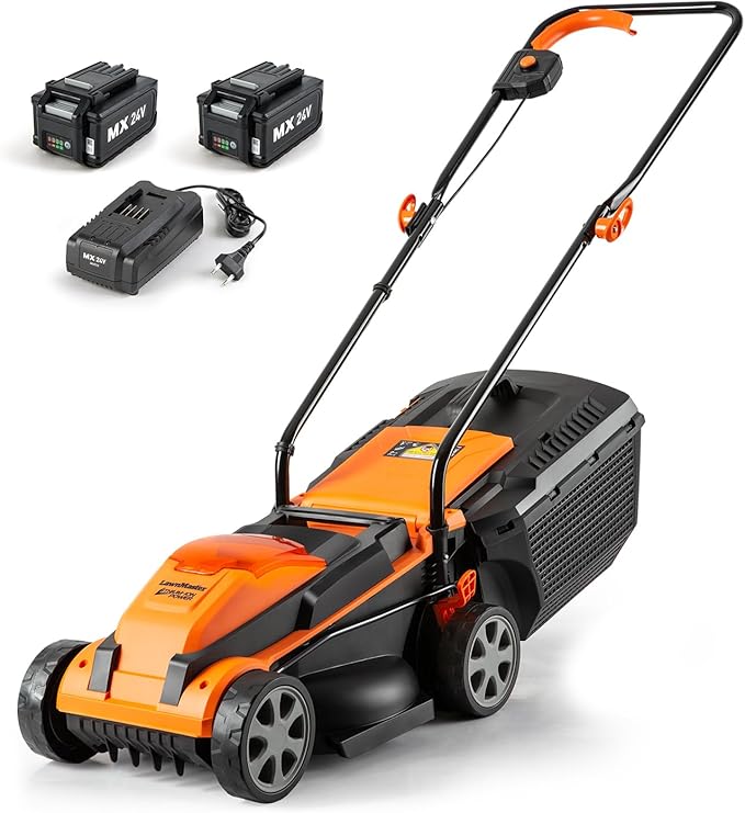 LawnMaster 13" 24V Cordless Lawn Mower Bundle with Worx 20V 10"-12" String Trimmer Cordless & Edger Weed Trimmer