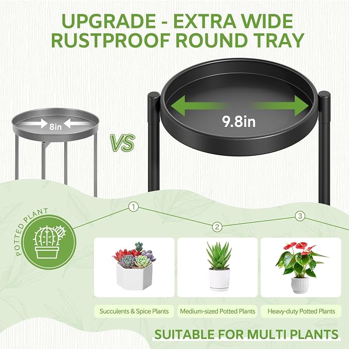 iDavosic.ly Tiered Plant Stand Indoor Outdoor Set of 2, 5 Tier Plant Stand for Tall Plants & 4 Tier Outdoor Plant Stands for Patio Rust Proof