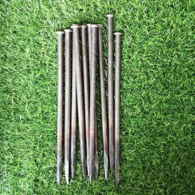 Metal Landscape Edging Anchoring Spikes,12 Inch Landscape Paver Edging Anchoring Spikes for Artificial Turf, Weed Barrier, Tent Spikes, Camping (12)