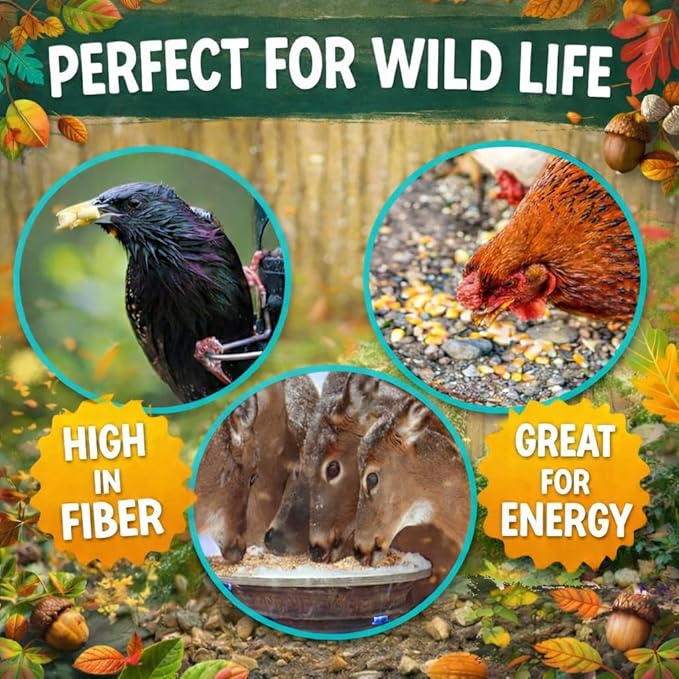 Office Roast Cracked Corn for Animals | 5 lb Bulk Value Bag | – All-Natural Dried Feed for Birds, Ducks, Chickens, Wildlife Deer & Backyard Animals