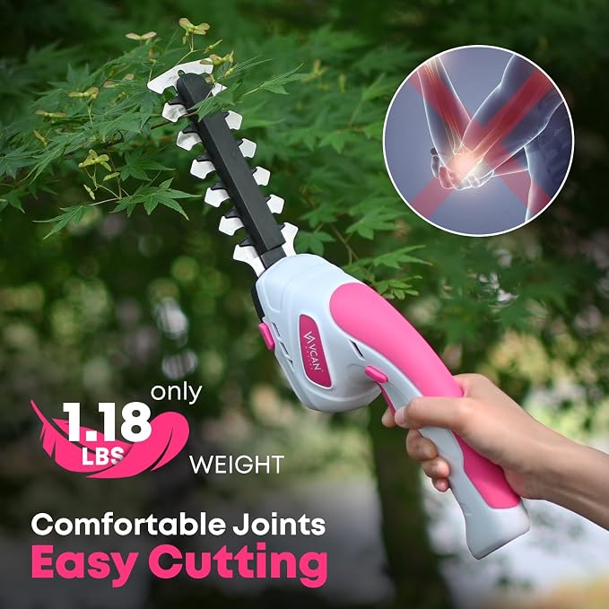 2-in-1 Cordless Hedge Trimmer, Handheld Hedge Trimmer & Cordless Grass Shear with 2.0Ah Rechargeable Battery and Type-C Cable – Electric Grass Trimmer for Garden, Yard, and Lawn