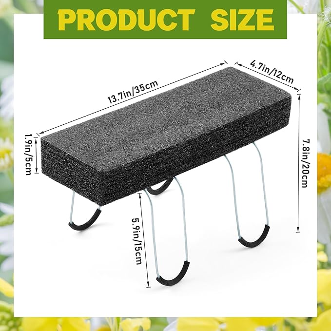 Juexica 4 Pcs Headstone Flower Saddle with Floral Foam 12 Inch Rustproof Galvanized Wire Gravestone Saddle Cemetery Flower Holder for Graves Tombstone Outdoor Floral Arrangement Decorations, Black