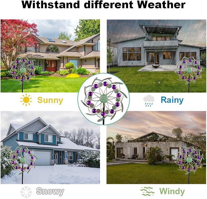 Viveta Outdoor Wind Spinners, Sculpture, Windmill for Yard and Garden | Metal,Double-Sided,for Yard and Garden