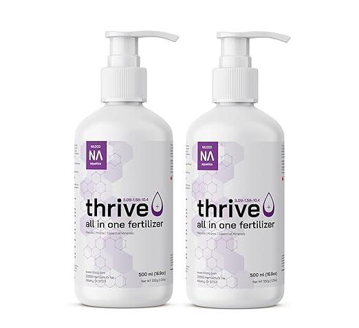 Thrive+ All in One Liquid Aquarium Fertilizer – Two (2) 500ml Highly Concentrated Solution – Nutrient-Rich Aquatic Plant Food – Convenient Usage – Effective Results