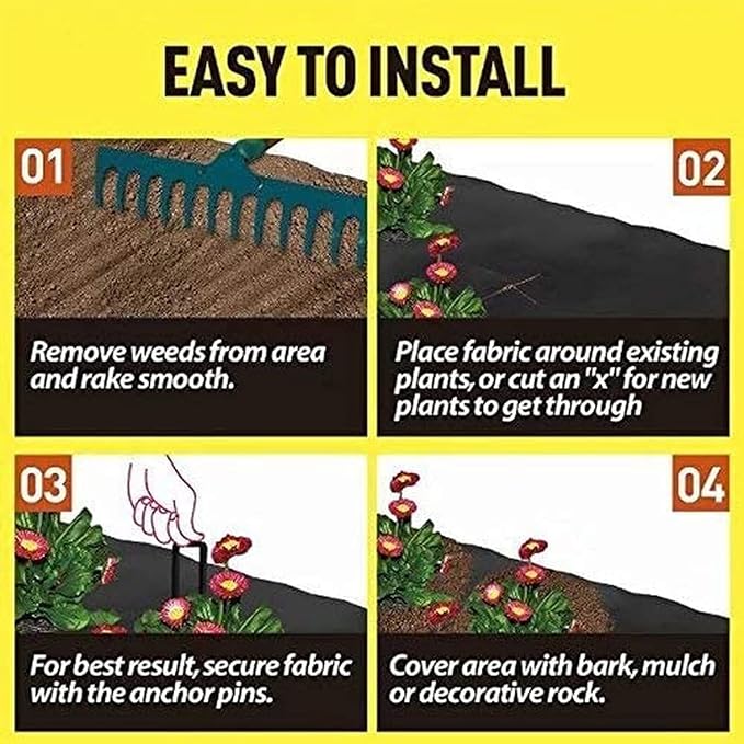 Weed Barrier Landscape Fabric Durable Weed Block Gardening Mat Non Woven Weed Block Fabric Garden Landscaping Fabric Roll Weed Control Fabric in Rolls (4FTx100FT)