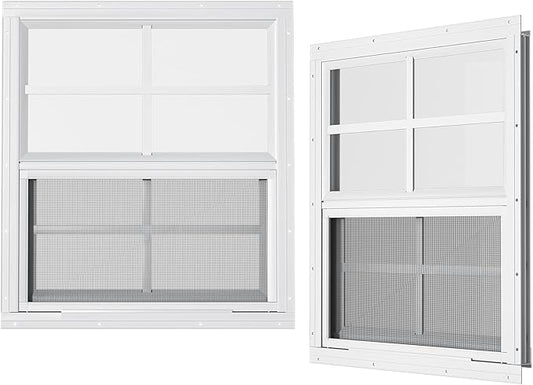 WRISIN 2 Pack Shed Windows 30" W x 36" H Flush Mount, Household Windows for Playhouses, Barns, Chicken Coop