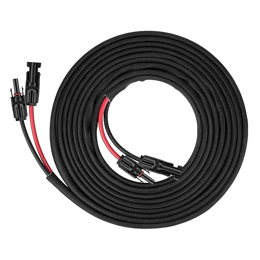 30FT 10AWG Solar Panel Extension Cable with Female and Male Connectors, Solar Extension Cable for Solar Panels, Charge Controllers and Solar Generators (10AWG, 30FT)