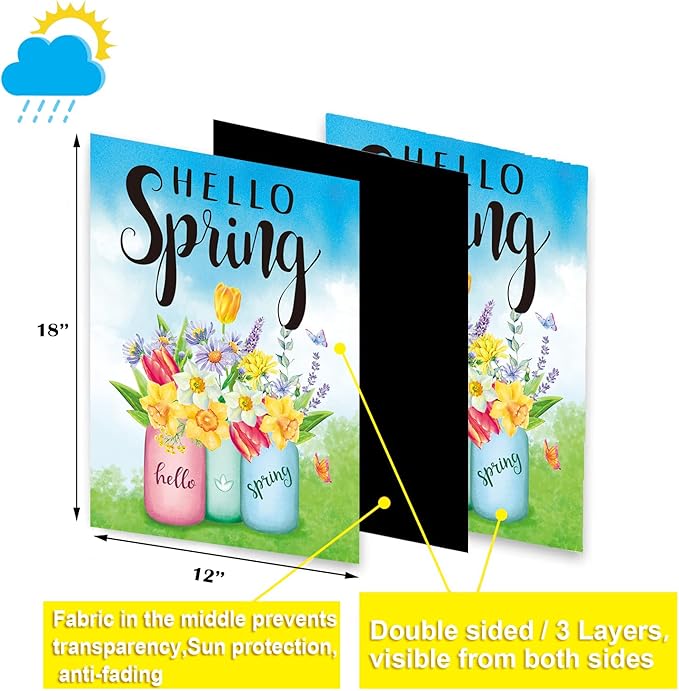 Seasonal Garden Flags Set of 12 Double Sided 12 x 18 Inch Yard Flags, Small Garden Flags for Outside, Spring 4th of July Easter Seasonal Flags for Outdoor Decorations,Holiday Garden Flags for All Seasons