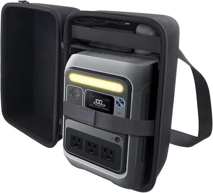 co2CREA Hard Travel Case Compatible with Anker SOLIX C300 / C200X Portable Power Station, Outdoor 288Wh LiFePO4 Battery 300W Solar Generator