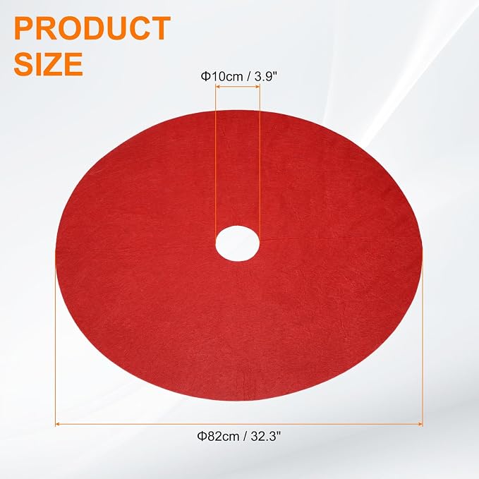 HARFINGTON 6pcs Tree Mulch Ring 32.3 Inch Non-Woven Round Tree Protector Weed Barrier Mat Plant Cover Rings for Weed Grass Control Root Protection, Red