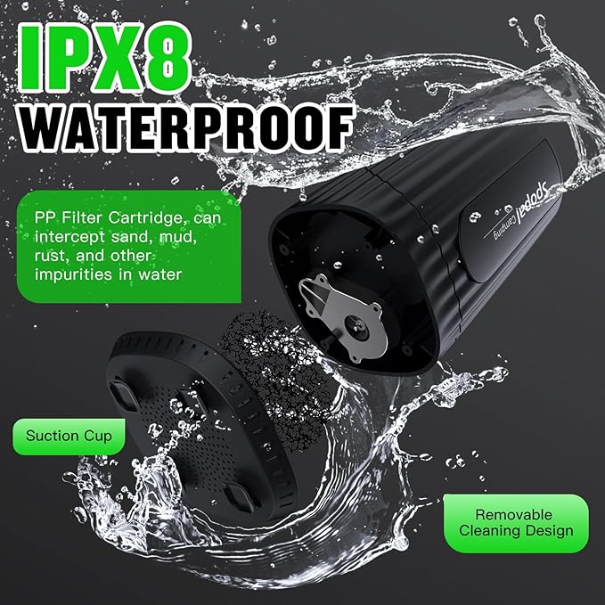 Spopal Portable Shower for Camping, [Upgraded] 10000mAh Rechargeable Camping Shower with 5 Adjustable Speeds,Premium LED Display, IPX8 Waterproof Outdoor Shower Kit for Hiking, Car, Pet, Travel