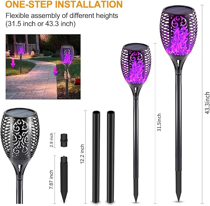 EOYIZW Solar Lights Outdoor, 4 Pack Premium 99 LEDs Purple Halloween Decorations Solar Lights - IP65 Waterproof Garden Outdoor Decor for Halloween Yard Patio Porch