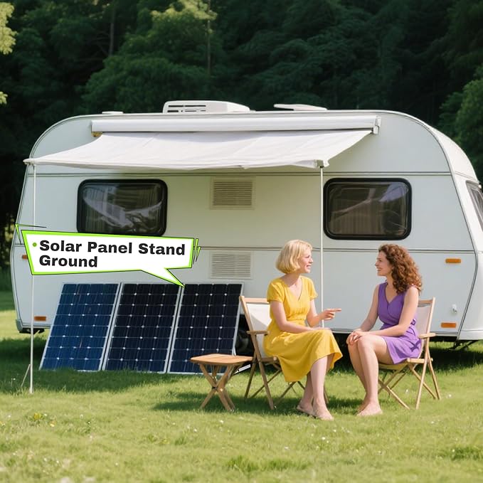 2 Pack 45inch Adjustable Solar Panel Tilt Mount Brackets with Foldable Tilt Legs for 45" Panels | 2400Pa Windproof Adjustable Brackets Kit for RV/Roof/Ground Fits EcoFlow/Jackery/Bouge RV