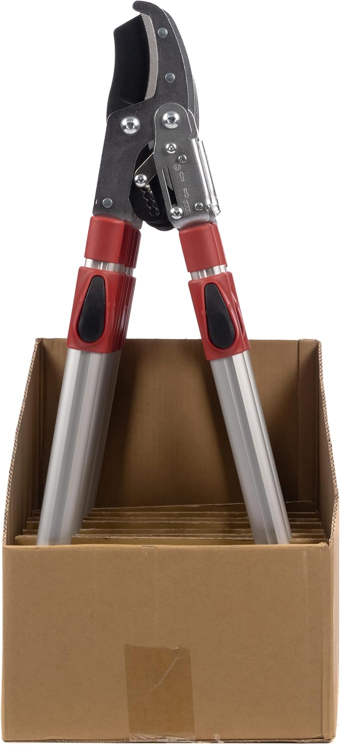 Radius Garden 37'' Ratcheting Anvil Lopper with Telescoping Handles – Powerful Cutting for Tough Branches