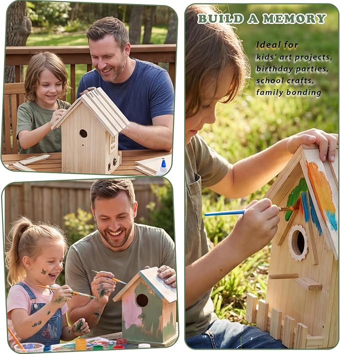 Large Wood Bird Houses for Outside Clearance,Woodworking Adult Crafts & DIY Bird House Kit, Build it Yourself Birdhouse for Adults and Kits, Hanging Birdhouse for Garden Yard Decor Gifts (1 Pack)