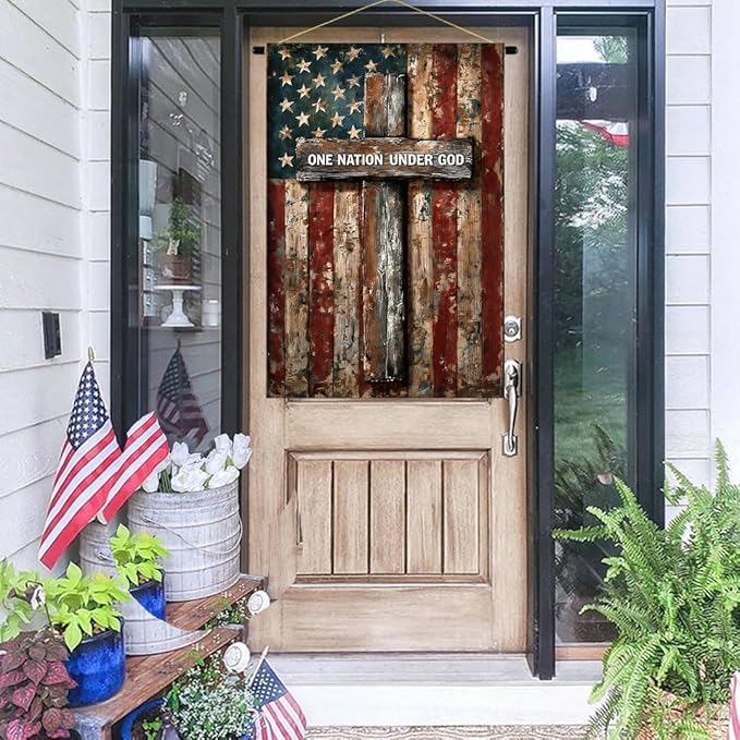 Patriotic American House Flag One Nation Under God Christian Garden Flags for Outside 28 x 40 Double Sided Large 250 Anniversary USA 4th of July Independence Memorial Day Decor