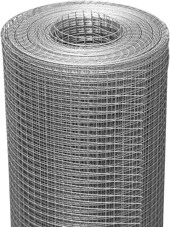 SEBOSS Hardware Cloth 1/4 inch 36 x 50 ft 23 Gauge, Hot-dip Galvanized After Welding, Galvanized Wire Mesh Roll Chicken Wire Fencing Gopher Mesh Garden Fencing Rodent Mesh