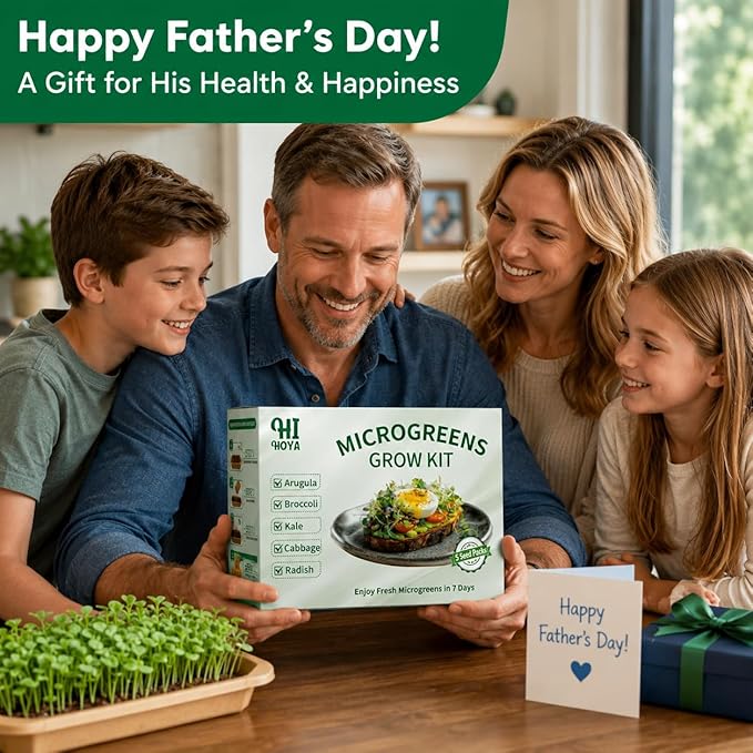 Microgreens Growing Kit Indoor Garden - Complete Micro Greens Growing Kits with 5 Seed Packs - Grow Broccoli, Arugula, Kale, Cabbage, Radish with Waterproof Trays - Grow Microgreens Indoor for Health