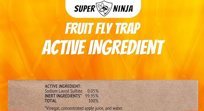 Super Ninja Fungus Gnat & Fruit Fly Traps - 10 Gnat Sticky Traps for Plants & 2 Highly Effective Fruit Fly Catchers for Indoors, Kid & Pet Friendly, Ready to Use, Up to 3 Months of Performance