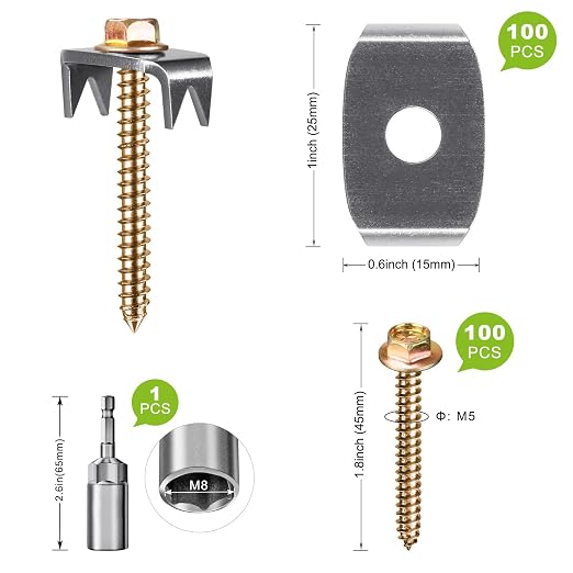 Insaga Reusable Fence Staples, 100pcs Fasteners for Wire Fence, Fencing Staples for Wire Fence, Fence Nails with Wire Fixer for Softwoods, Wire Fence Staples for Metal Grid