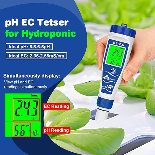 pH Chlorine Salt Tester for Pool, Salinity pH Meter for Saltwater Pool, 7 in 1 pH Salt Free Chlorine Tester Digital ORP PPM EC Tester for Swimming Pool, Hot Tub, Spa, Aquarium, Hydroponic