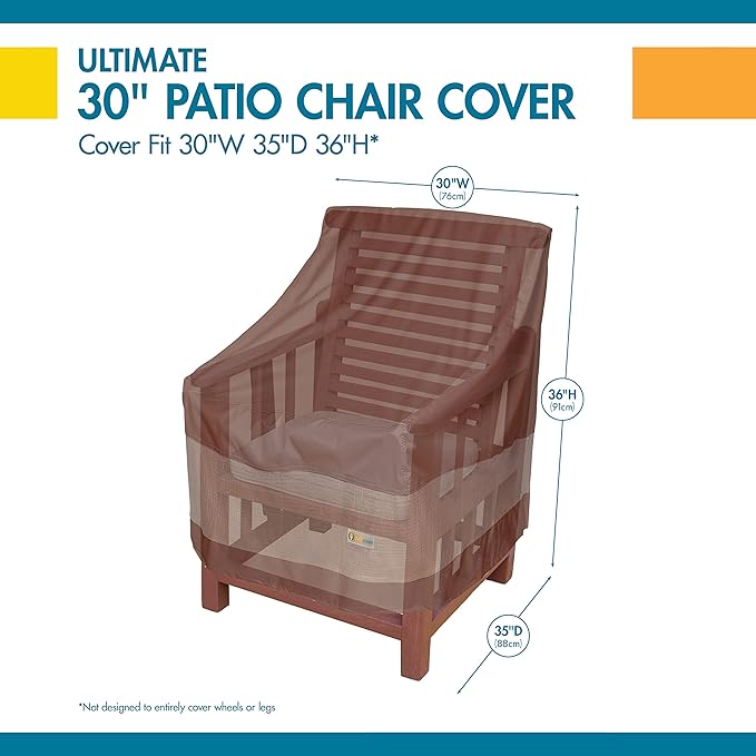 DUCKCOVERS® Ultimate Waterproof Outdoor Adirondack Chair Cover, 32"W x 37"D x 36"H