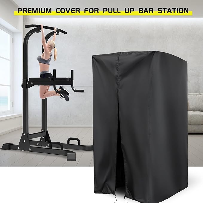 Protective Cover for Pull Up Bar Station, Waterproof& Dustproof Cover for Power Tower/Pull Up Dip Station-Indoor or Outdoor - 39"L x 35"W x 80"H