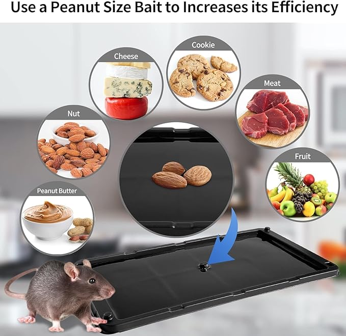 LULUCATCH Super Glue Traps 1200 Pack for Mice & Snakes, Larger, Heavier Sticky Traps with Non-Toxic Glue. Sticky Mouse Traps Indoor, Easy to Set, Pet Safe Pest Control