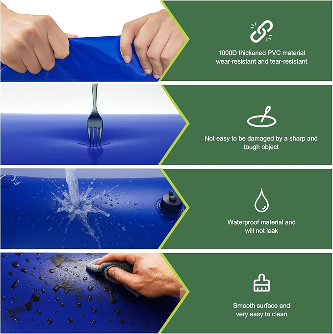 65 Gallon Water Bladder, 1000D PVC Foldable Portable Water Tank, Blue Large Capacity Water Bag Container for Camping, Garden, Agricultural Irrigation, Drought Resistance, Emergency Supply