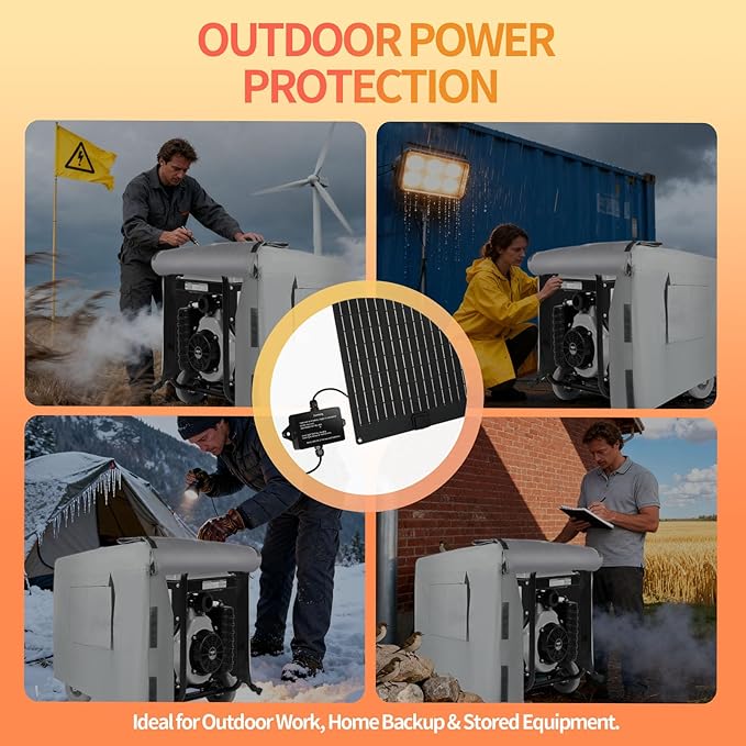 20W Solar Battery Maintainer & Trickle Charger, MPPT & Pulse Tech Solar Panel Kit, 12V Lead-Acid Battery Charger, Weatherproof for Car Boat Dump Trailer Outdoor Use