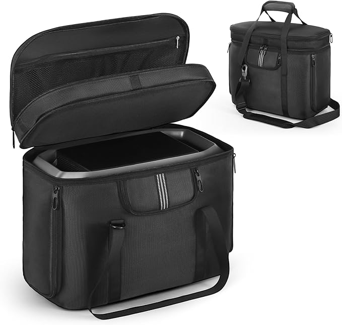 Carrying Case Compatible with ECOFLOW DELTA 2/DELTA 3, Protective Storage Bag for DELTA 3 Classic/DELTA 3 Plus, Shockproof Protective Cover with Adjustable Shoulder Strap & Handle for Outdoor Travel