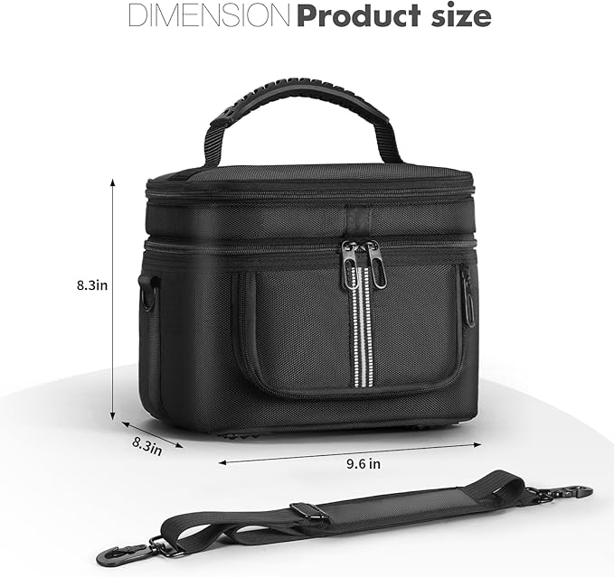 Carrying Case Compatible with ECOFLOW River 2 Power Station, Two-Layer Generator Storage Bag with Ventilated Zipper Windows & Quick Access, Includes Shoulder Strap for Camping Travel