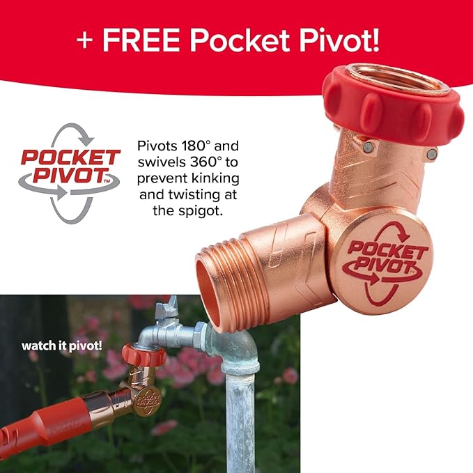 Pocket Hose 75 FT Copper Head Expandable Garden Hose with Pocket Pivot, No Tangles, AS SEEN ON TV, 360° Swivel, Tri-Tex Tubing, Force Field Jacket, Lead-Free, No-Kink, Anti-Burst w/APT