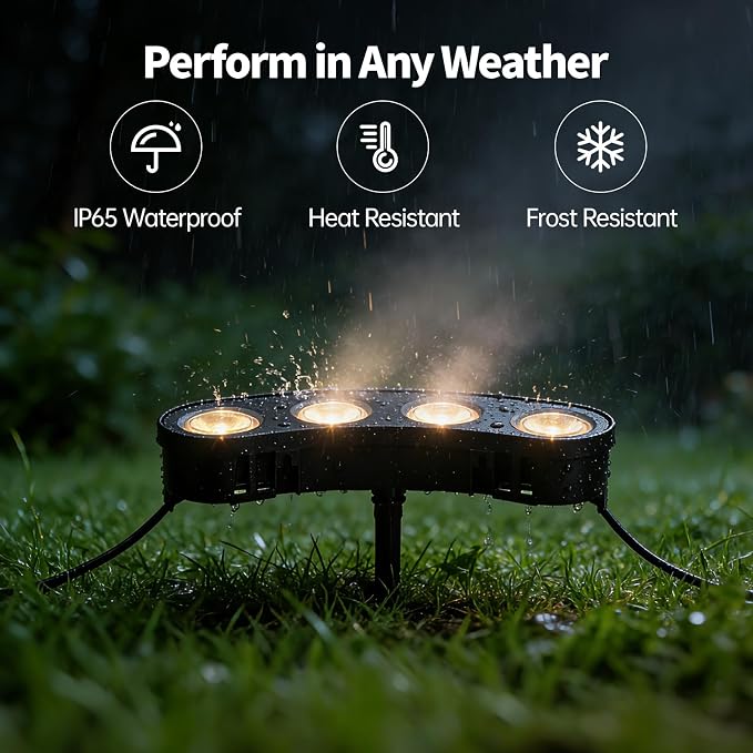 Sublume Solar Tree Lights Outdoor, Spotlights with Bright Warm White LED for Landscape Uplighting, 2-in-1 (Sticked&Tied), IP65 Waterproof, 2000Mah Palm Tree Ring Uplights for Flag Pole, Garden, Yard