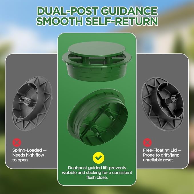 6" Pop Up Drainage Emitter for 6" S&D Hub, Dual-Rod Downspout Cover, Outdoor Drain Cover for Yard Outlet, Channel Drains & Catch Basins, 1PC